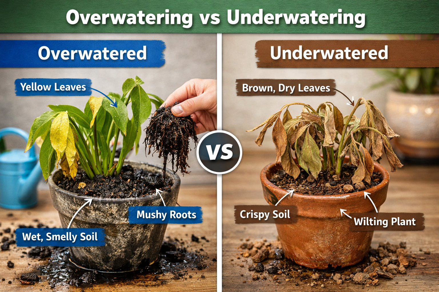 Overwatering vs Underwatering: A Simple Guide for Indoor Plants